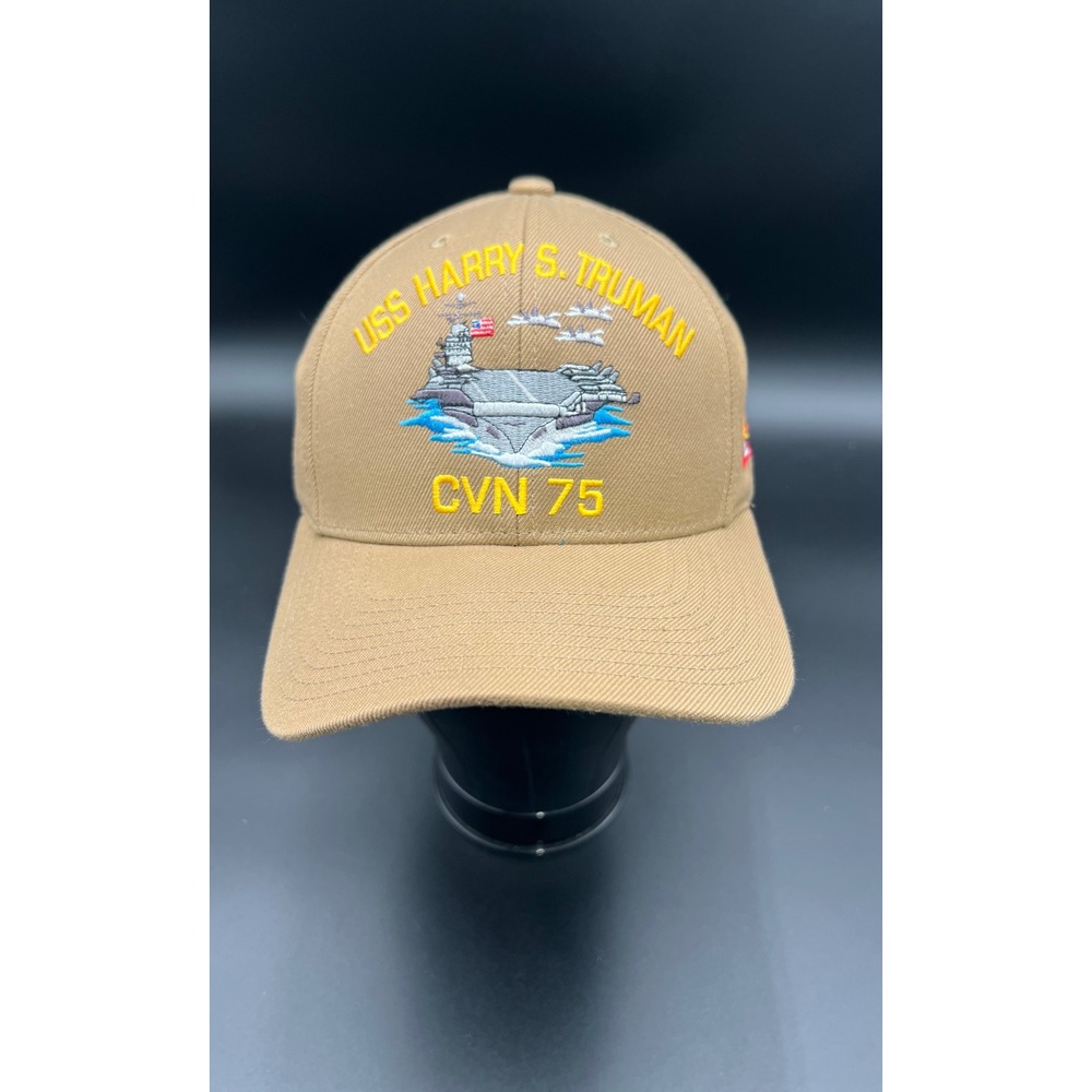 USS Harry S Truman CVN 75 Hat The Corps Khaki Military Navy Cap Give Em Hell